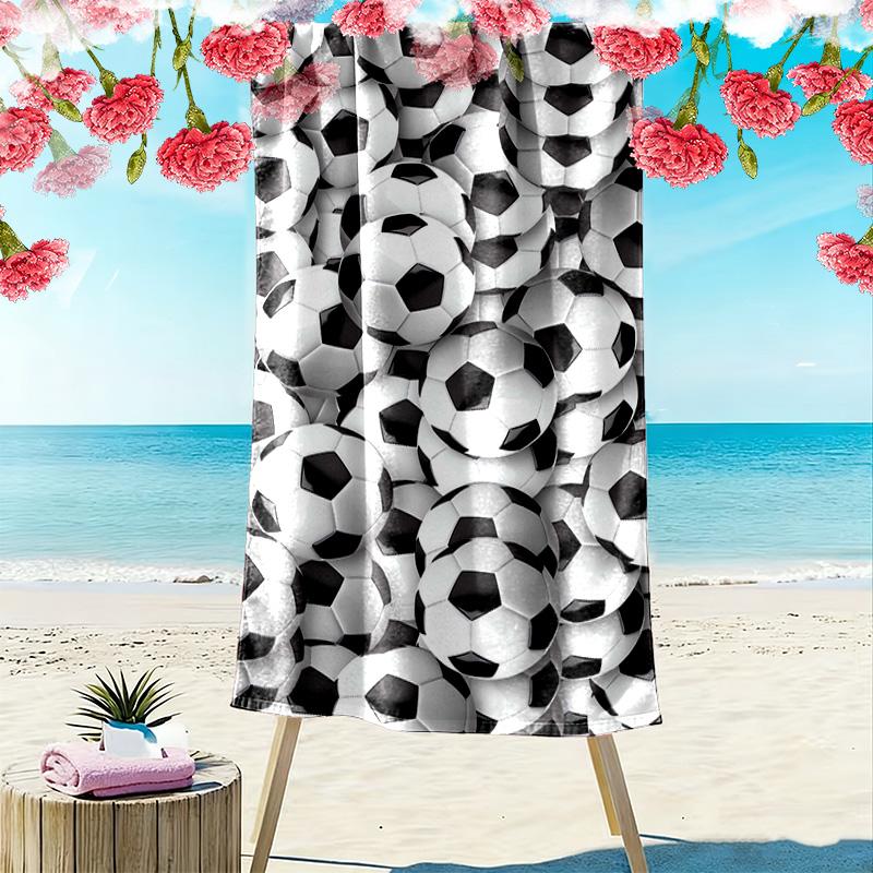 Sports Print Beach Towel, Large Soft Quick Dry Towel for Beach Camping Swimming