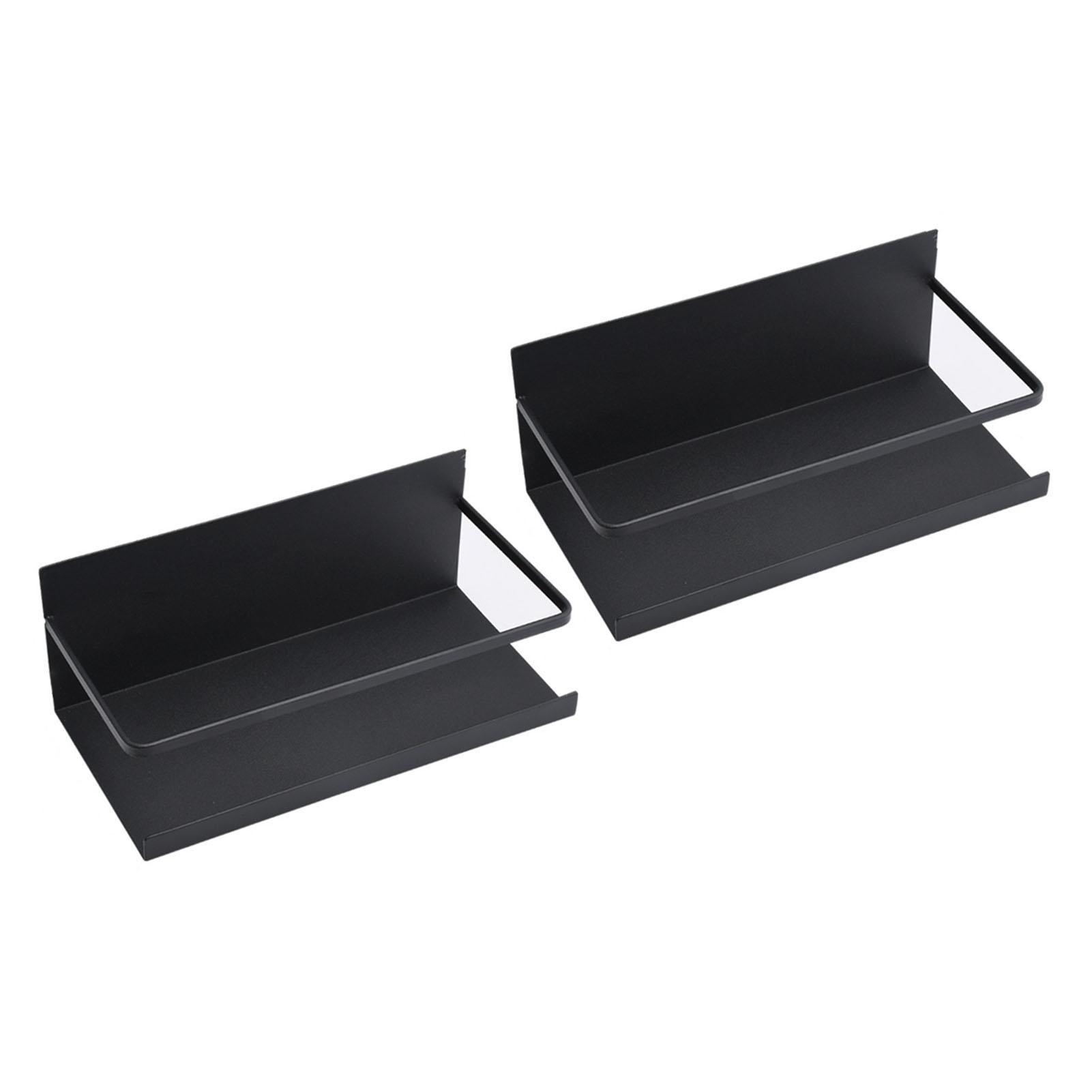 

2 шт. Магнитная полка для специй Полка для хранения в холодильнике Многофункциональные кухонные полки для хранения Стеллаж Черный