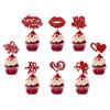 Cake Valentines Day Toppers With Paper Flags For Festive Dessert Presentation