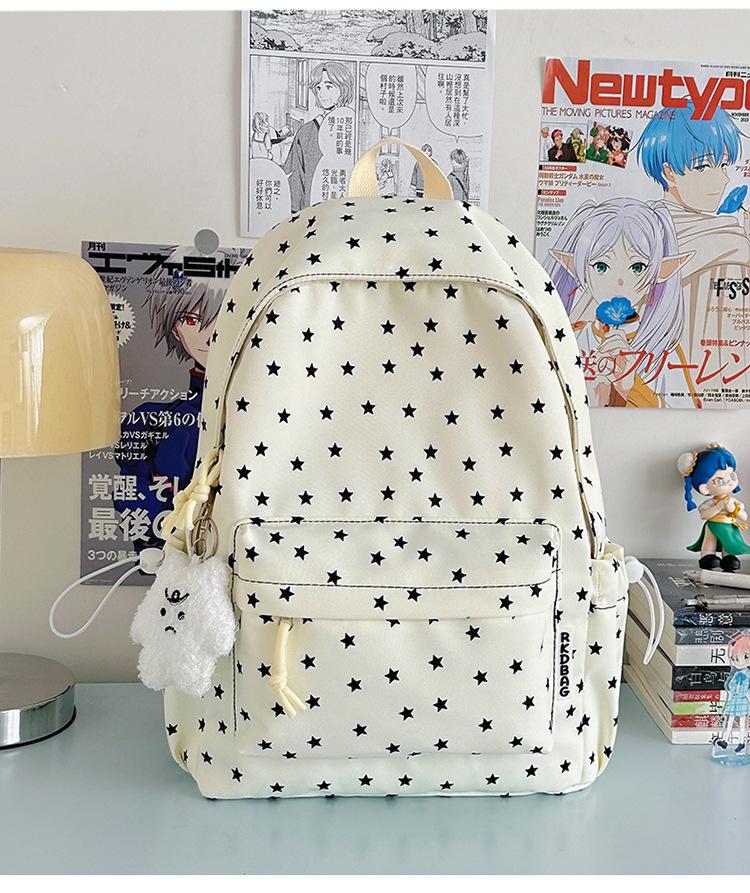 Schoolbag new Korean ins high value fresh and sweet star backpack junior high school students lightweight large capacity backpack