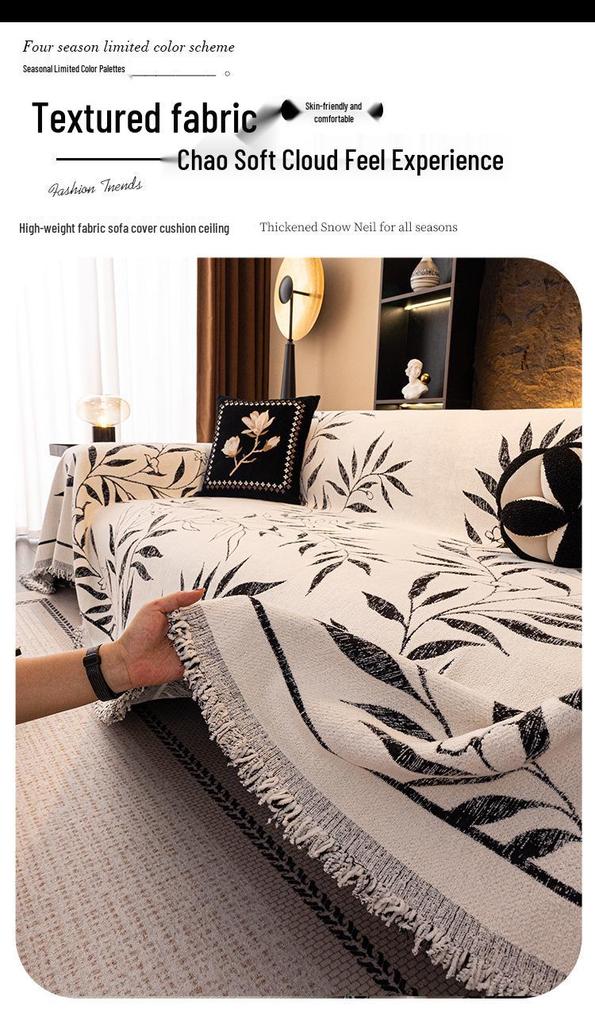 Chenille All-Season Universal Sofa Cover - Anti-Scratch, One-Piece Full Cover Blanket Cushion