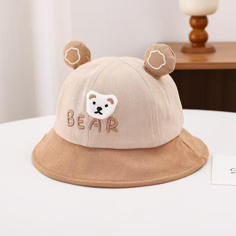 Autumn Embroidered Baby Fisherman Hat - Versatile Sun Protection & Warmth