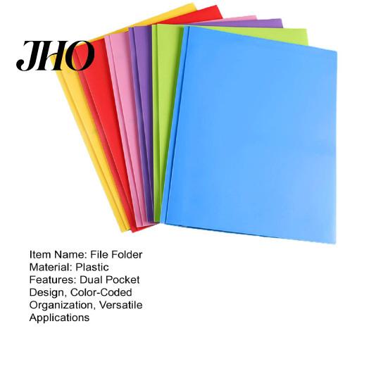 Sturdy Plastic File Folders 1/6Pcs Folder with Prongs Dual Pocket Design Document Sorting Business Card Holder Letter Size Organizer Color-coded