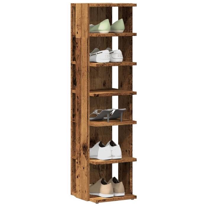 VidaXL Shoe Cabinets 2 Pcs Old Wood Engineered Wood, Shoe Storage Cabinet, Shoe Rack, 856665