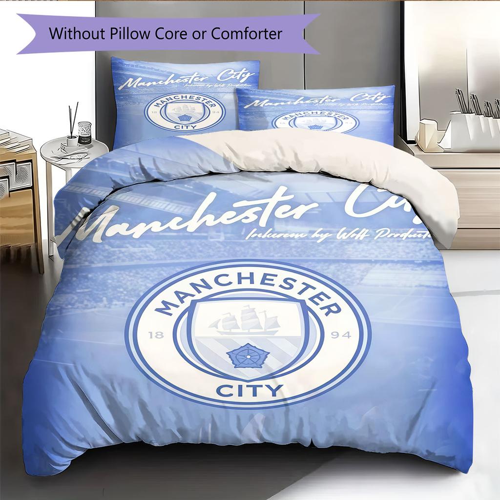 Pure MCFC Pride Bedding Quilt Set Quilt Cover Pillowcase Home Decoration Birthday Gift (1 * Duvet Cover + 2 * Pillowcase, Without Core)