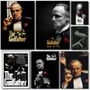Classic Movie Gangsters The Godfather Poster HD Art Canvas Painting Home Living Room Bedroom Bar Aesthetic Decoration