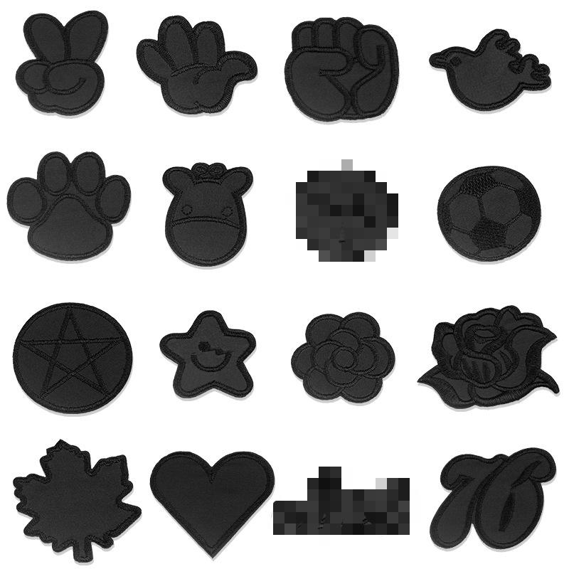 2Pcs Black Down Jacket Cotton-padded Clothes Non-sew Sticky Patch Clothing Broken Hole Repair Sticker Appliques DIY Cartoon Mark
