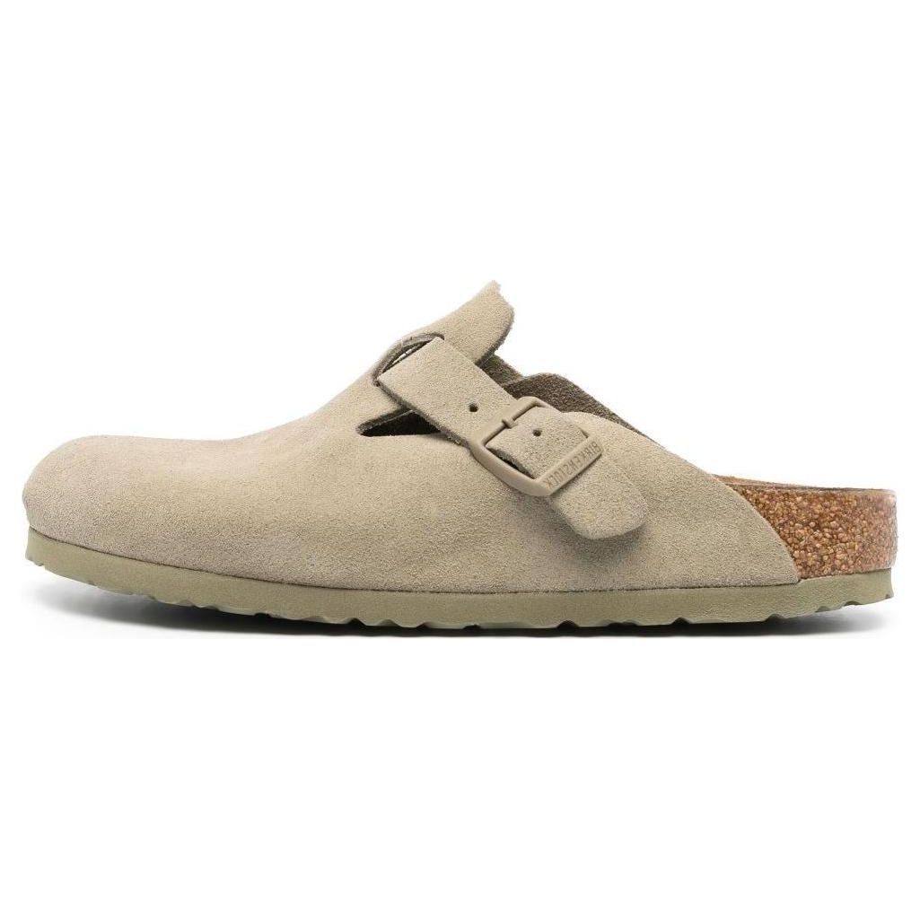 Birkenstock Boston Suede Leather Faded Khaki Unisex Sneakers Tan 1025844 40