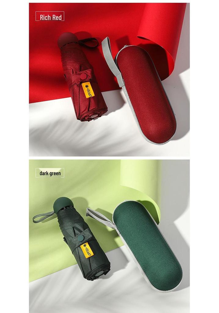 Mini Capsule Sun Protection UV Umbrella for Women - Customizable Sunshade & Rain Protection