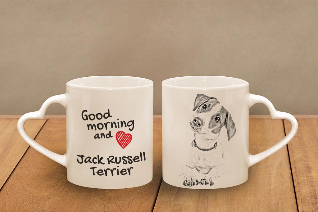 Jack Russell Terrier - cup with a dog, adorable cup with a heart-shaped handle, universal gift from the Art-Dog brand
