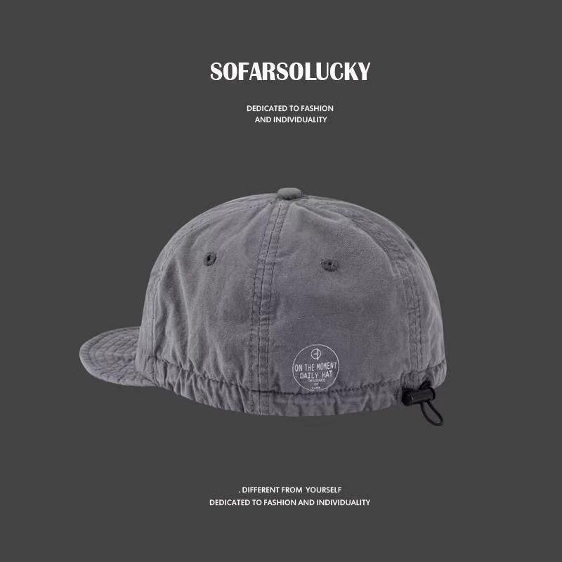 Soft Brim Round Logo Baseball Cap With Breathable Cotton For Casual Wear