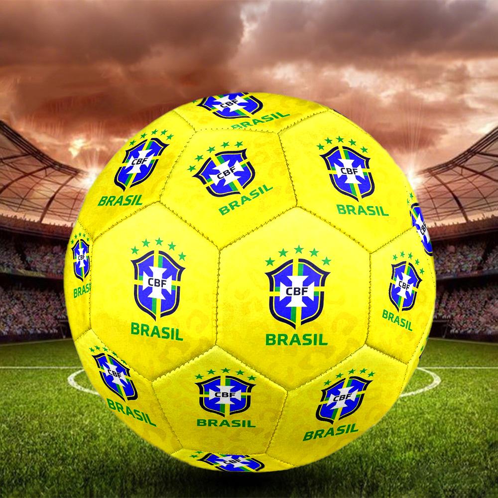 CBF Brazil Indoor Soccer Ball Size 5 Colorful All Ages Machine Stitched PVC Competition Ready Durable High-Bounce