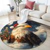 Christmas eagle pattern round rug,Carpet Rug for Living Room Bedroom  Playroom ,Non-slip Floor Mat,Holiday Gifts and Birthday Gifts.