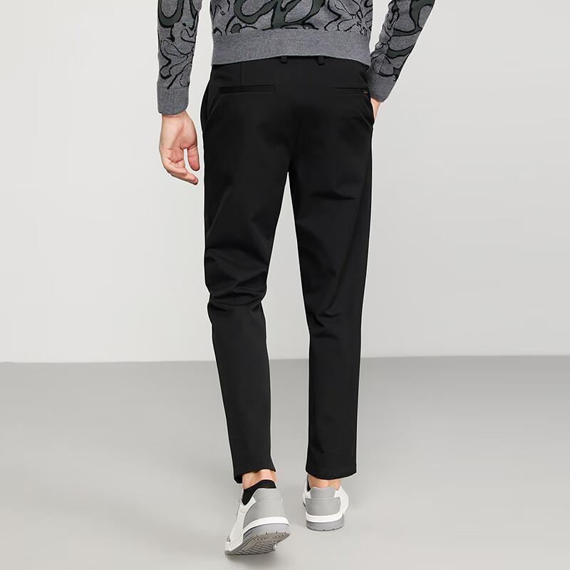 DANCING WOLVES [TR Wrinkle-Resistant] Business Commute Casual Pants, Crisp And Stylish Men's Casual Trousers, 001 Black, Size 28