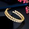 WWJ Golden Color Jewelry Big Circle Lucky Star Cut Zircon Hoop Earrings