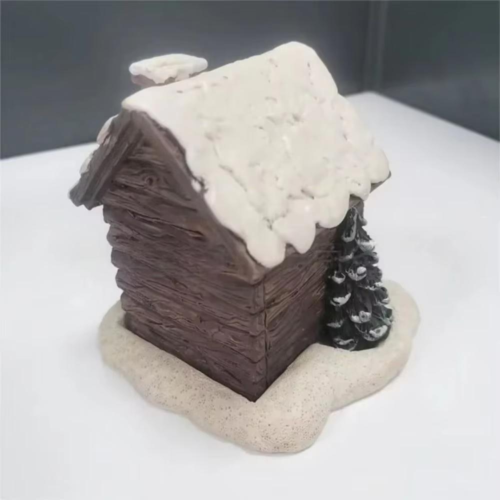 Resin Chimney Hut Decoration Cartoon Christmas Chimney Hut Incense Cone Burner New Year Gifts