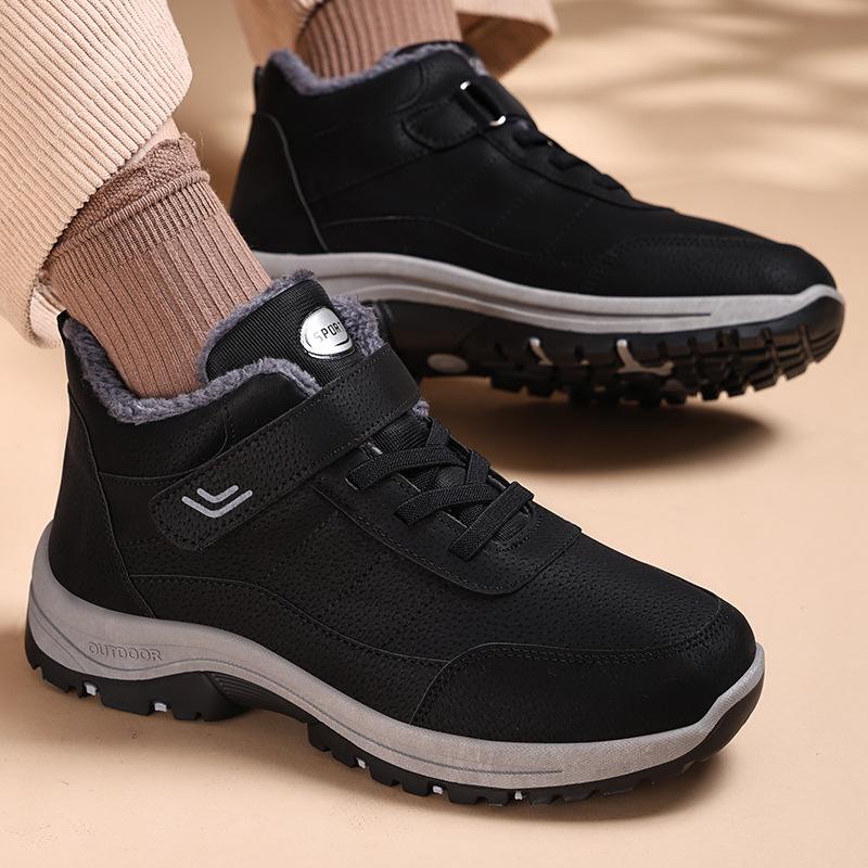 Men's Comfort Snow Boots Fur Lined Warm Ankle Boot Waterproof Anti-Slip Winter Outdoor Shoes for Male Lace-Up Walking Sneakers Trekking Hiking Booties