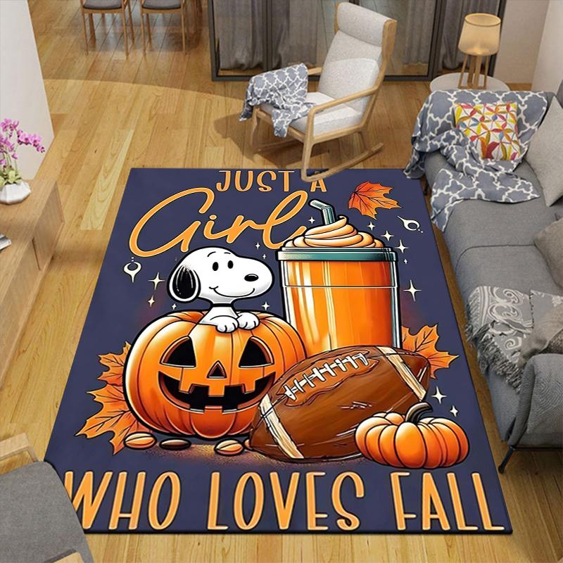 1Pc Snoopy Halloween Night Rug Office Carpet Indoor Outdoor Doormat Nonslip Soft And Comfortable Living Room Christmas Halloween Gift D918102