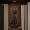 Cat Collectible Art Piece 3D Printed Meditating Figurine, Modern Abstract Sculpture with Cross-Legged Pose, Desk Decor Minimalist for Office