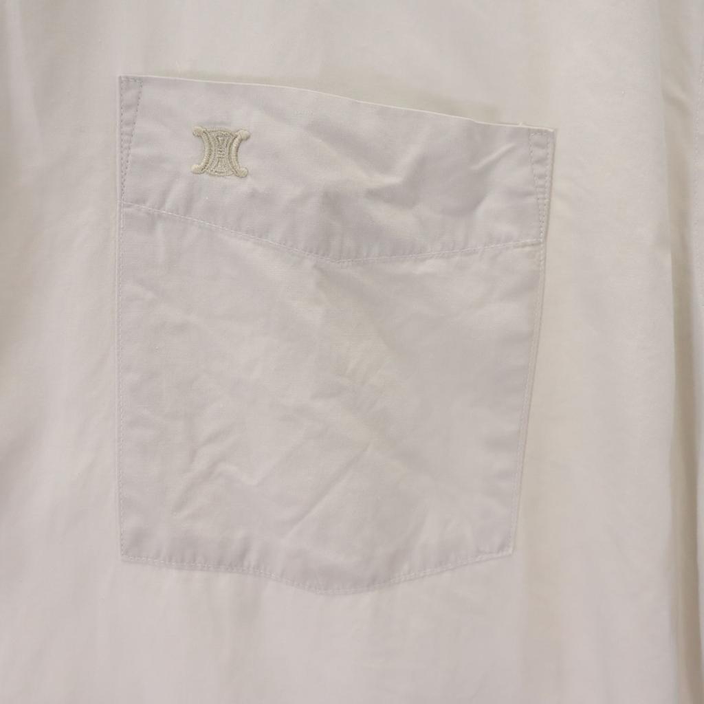 Celine Langarm Baumwollhemd Weiß Kleber Herren Gebraucht