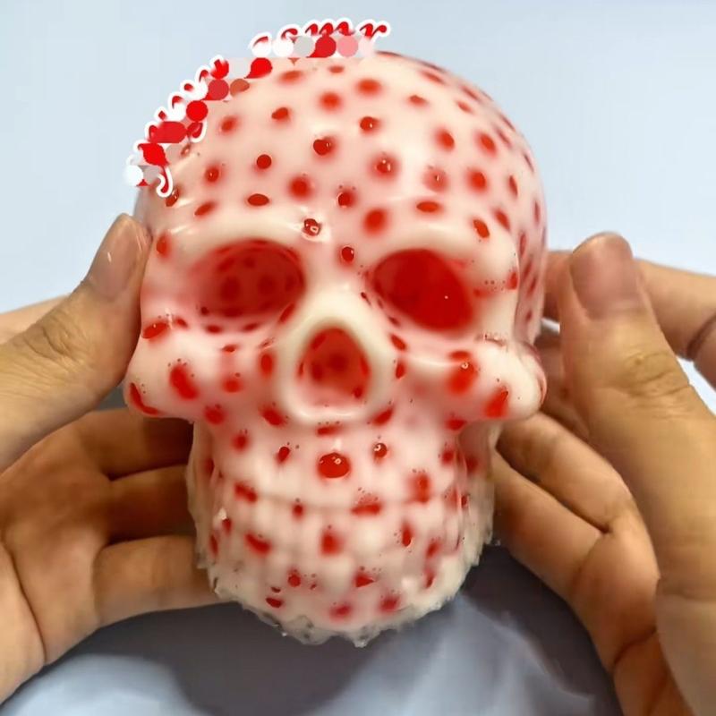 Novelty Funny Halloween Horror Skull Creative Gameplay Squeeze Acne Relief Squeeze Irritability Stress Relief Toys Holiday Gifts