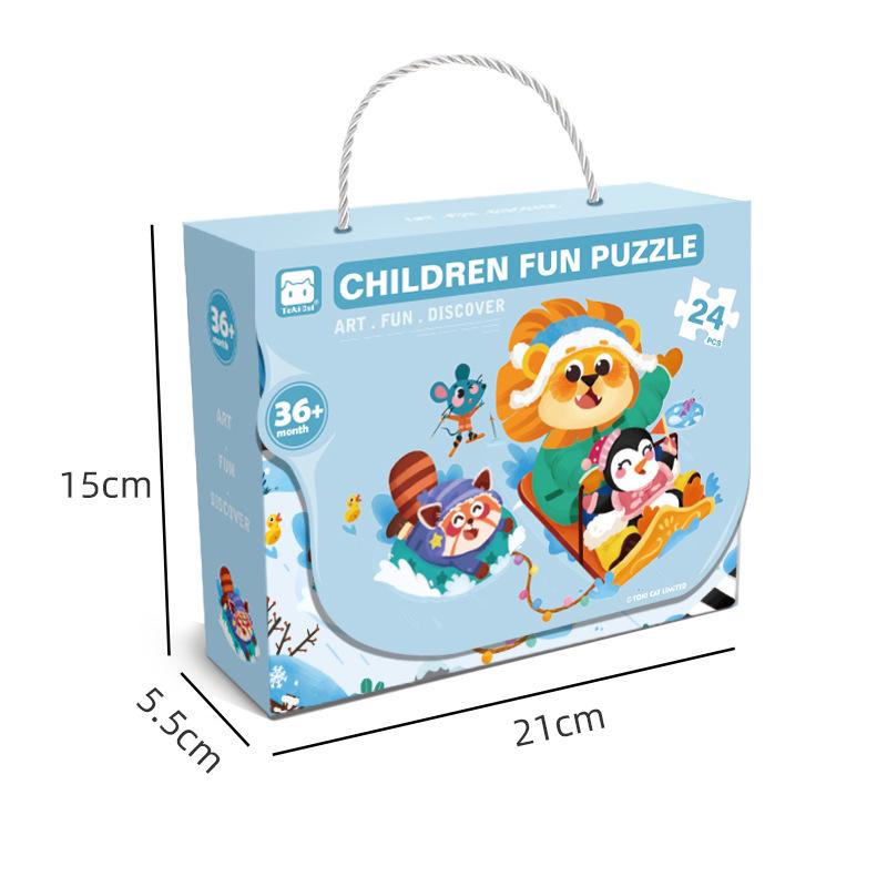 Kids' Large Piece Jigsaw Puzzle Box for Ages 3-6: Perfect for Kindergarten, Holiday Gifts, and Early Learning