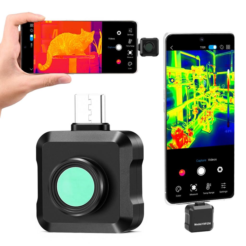 Thermal Imaging Camera for Android, 512 X 384 TISR Super Resolution, 25HZ Refresh Rate Infrared Thermal Imager for Smartphone Tablet, 256 X 192 IR