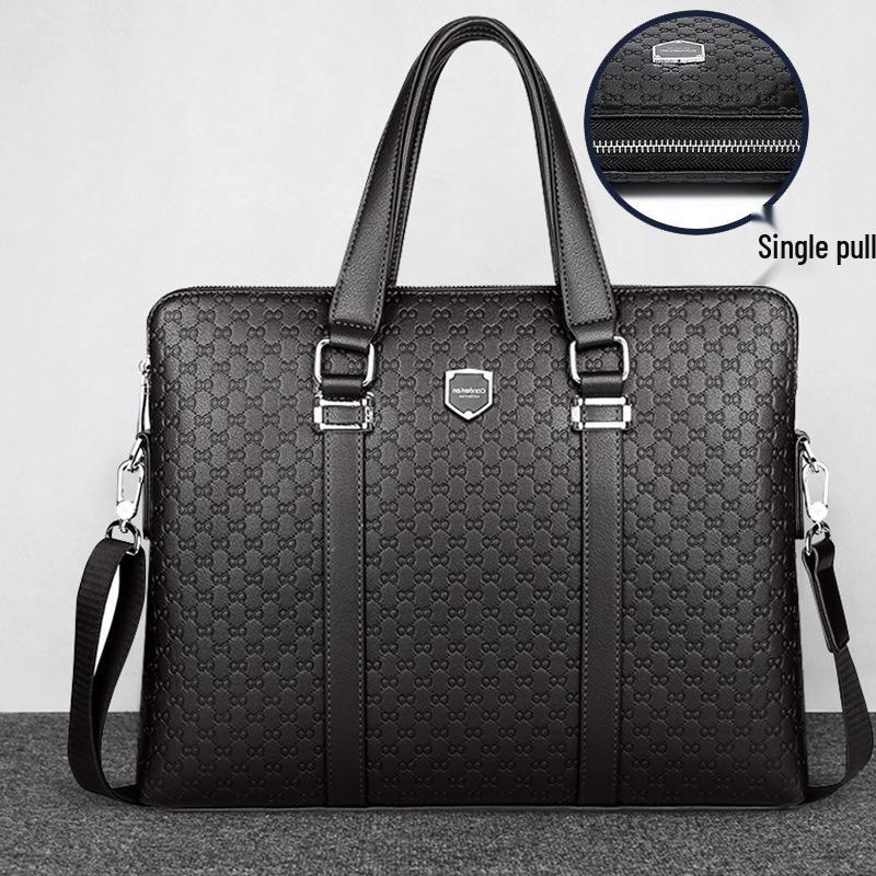 

Мужской портфель для ноутбука: Большая вместимость, двойная молния, наплечная сумка кроссбоди