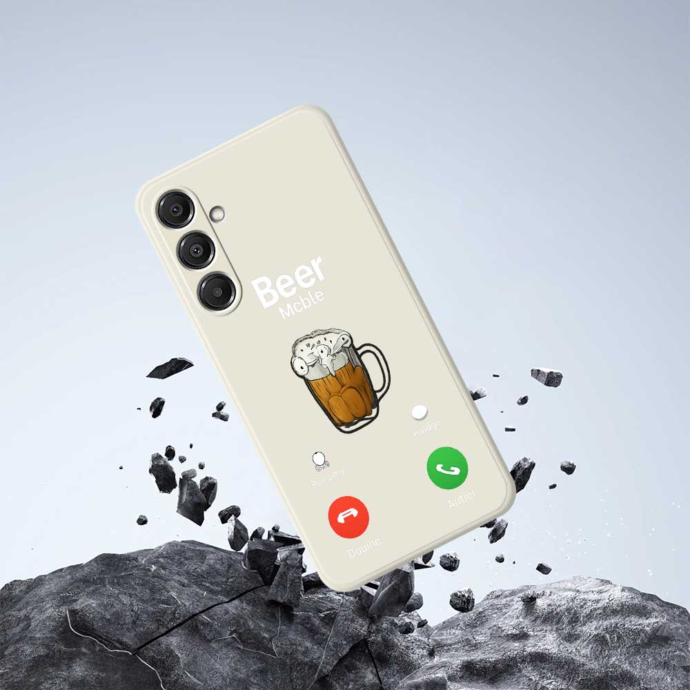 For Samsung Galaxy A16 5G/4G Case Beer Pattern Printing Straight Edge TPU Phone Back Cover