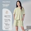 Premium Xinjiang Cotton Round Neck Loungewear Set, Suitable for Outdoor Wear, Short-Sleeve Shorts Pajamas for Wome