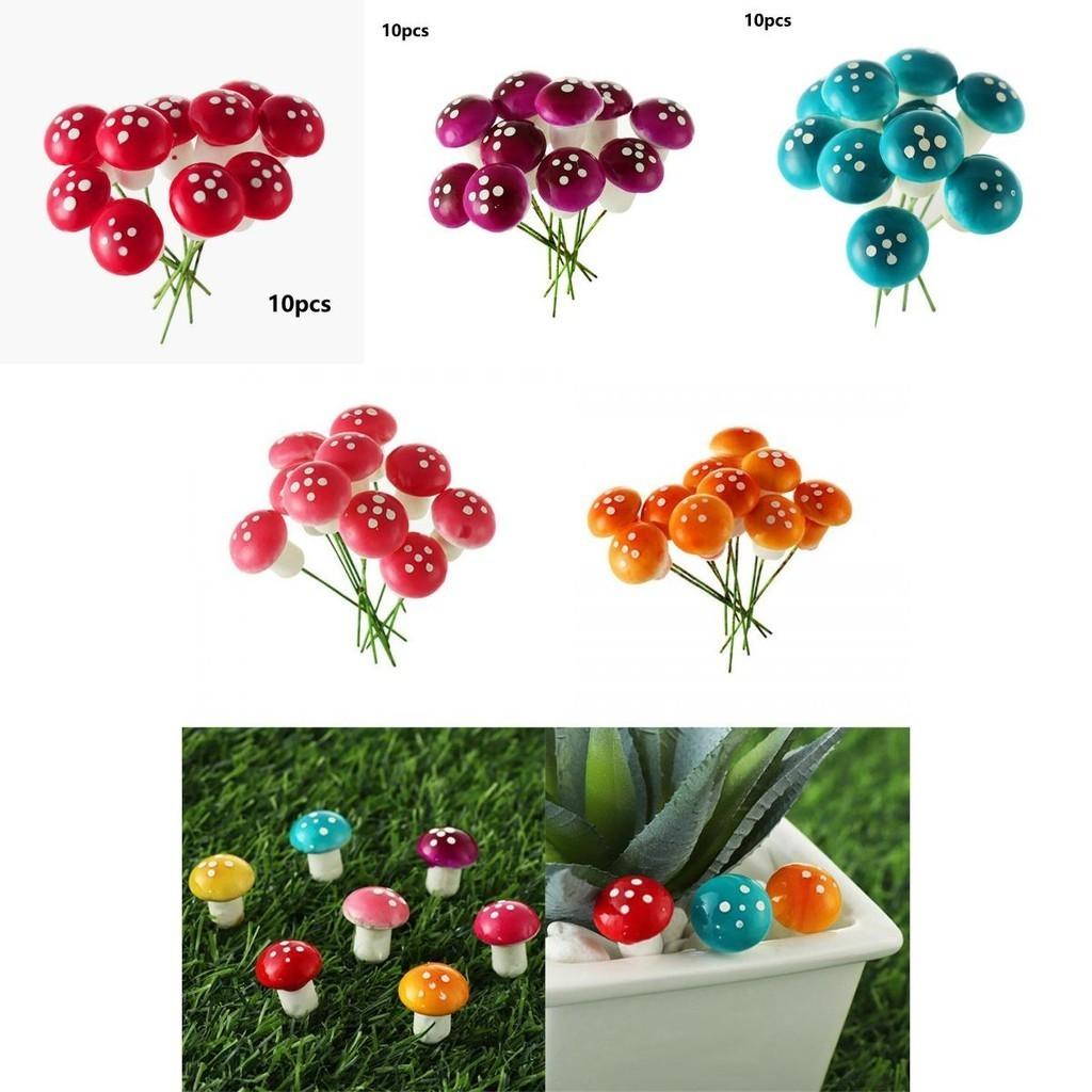 Colorful Miniature Mushroom Ornaments For Succulent Garden And Fairy Decor