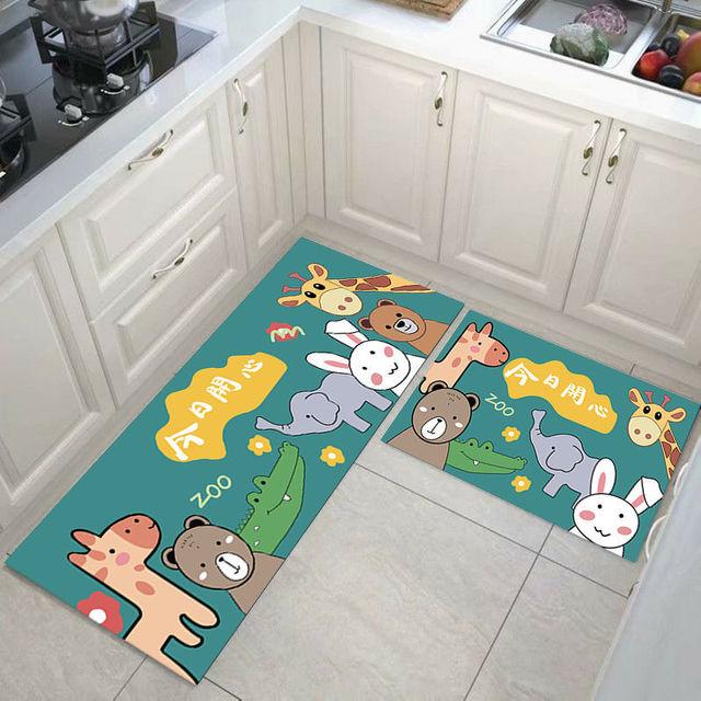 Washable Kitchen Floor Mat Parlor Carpet Bedroom Long Rug Bathroom Entrance Doormat Toilet Anti -Slip Anti -Fatigue Absorbent Mats 