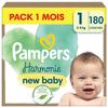 Pampers harmonie couches taille 1, 180 couches, 2kg - 5kg pack 1 mois