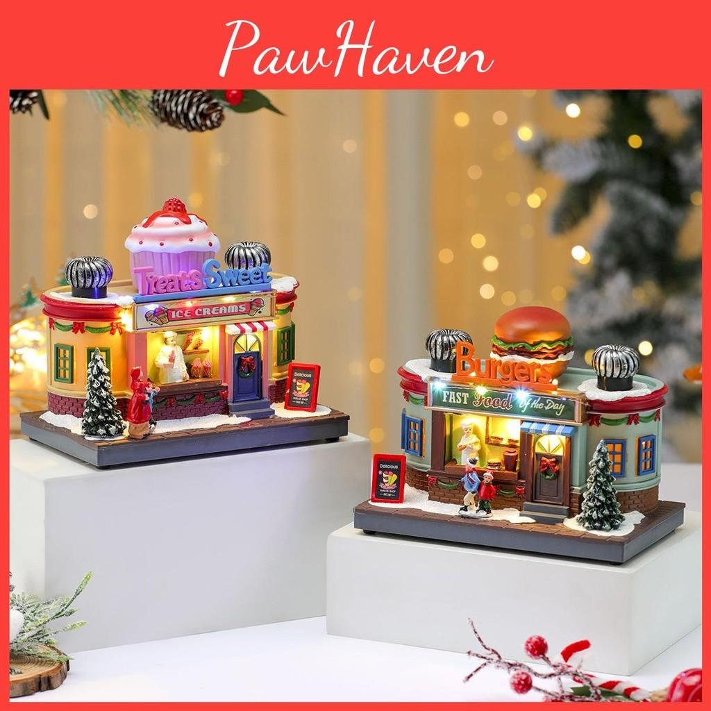 Christmas Decor Kitchen Hamburger Music Box With Light And Feature Rotation
