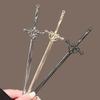 Ancient High-Grade Alloy Sword Hairpin: Color-Preserving Electroplated Hanfu Hair Accessory for Updos