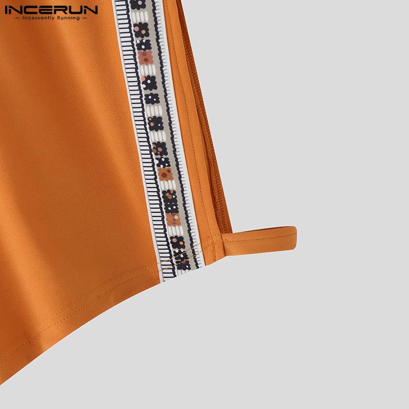 INCERUN Pánské elastické pasové výřezy patchworkové ležérní sportovní šortky horké kalhotky