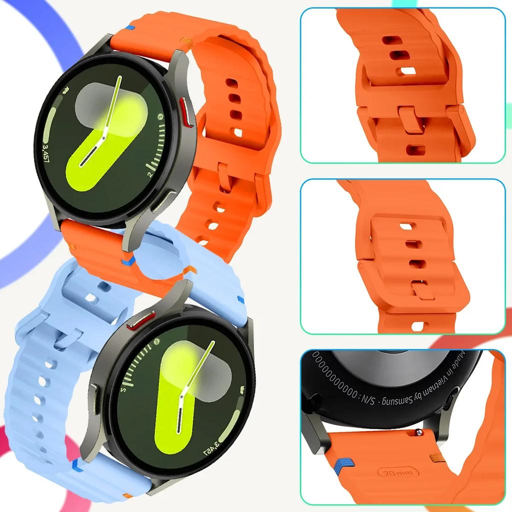 20mm 22mm Silicone Strap for Samsung Galaxy Watch 7 6 5 4 44mm 40mm 6Classic 43mm 47mm Bracelet for Huawei Watch GT5 4Pro 3 Band