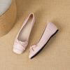 W063-1 Versatile comfortable soft sole bow round head four seasons ladyshoes tall flat Mary Jane small leather shoes women