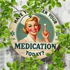 Mfoever Panneau Rond en Aluminium Vintage Rappel de Médicament Décor Rétro de Pharmacie