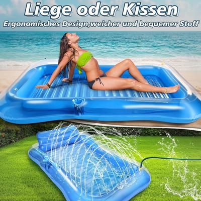 In-Stock PVC Inflatable Floating Bed: Hot-Selling Water-Spraying Sunbathing Lounge for Adults - Amphibious for Land and Water Use.