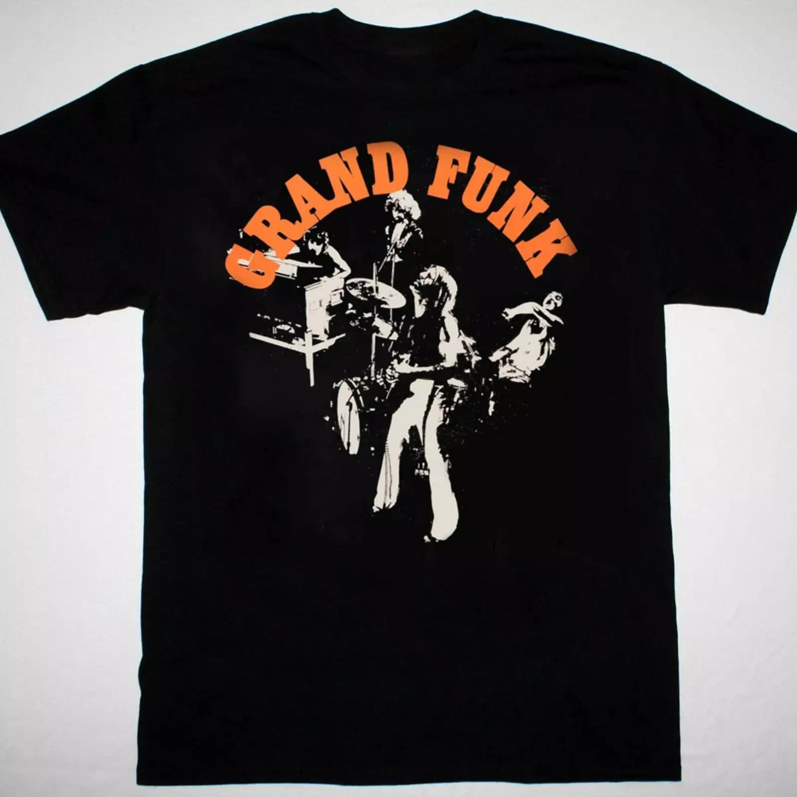 Vtg Grand Funk Railroad Live In Tour Cotton Black Shirt All Size For Men TR120 S