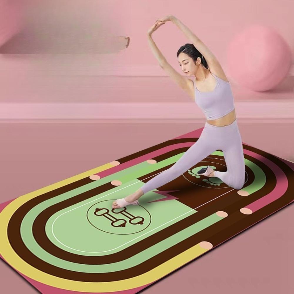 Tappetino per Yoga Tappeto Tappeto Ammortizzante Double-Side Ecologico Colorato con Motivo ad Anelli Tappeto per Esercizi per Decorazione Domestica