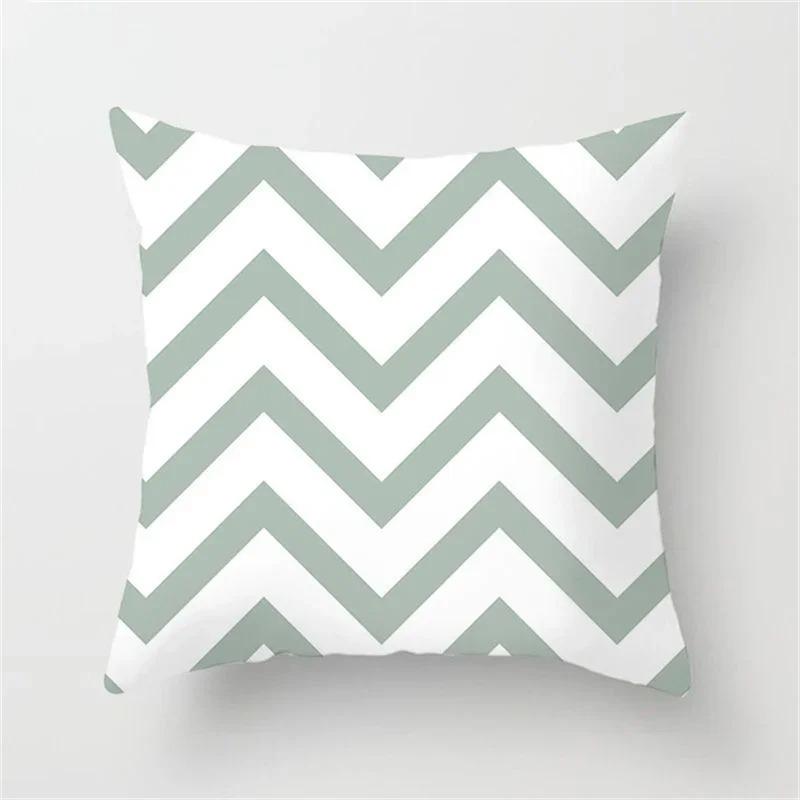 Green Pillowcase Printed Cushion Cover Abstract Geometric Sofa Decoration