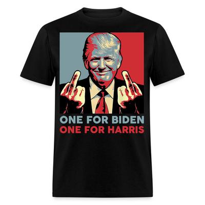 Una per Biden Una per Harris maglietta Divertente Trump Dito Medio Anti-Biden T-shirt