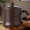 Junlixuan Zisha Cup, Yixing Handmade Original Ore Purple Clay Tea Set, Zisha Cup, Tea Brewing Cup, Bamboo Cup, 500ml