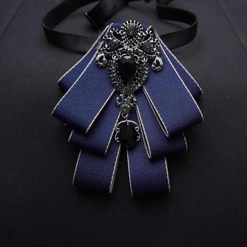 Detachable Bow Tie Brooch Silk Ribbon Collar Pin for Shirts & Blouses Fashion Floral Bow Clip for Women's Casual Outfit
