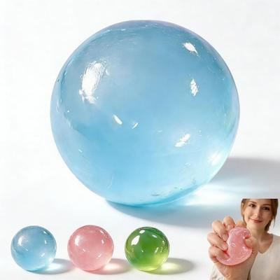 Pelota Blandita Hecha a Mano de Aceite de Coco de Elevación Lenta Fidget Bola Antiestrés Bola Sensorial de Gelatina Transparente Juguete Suave para Alivio del Estrés para Adultos