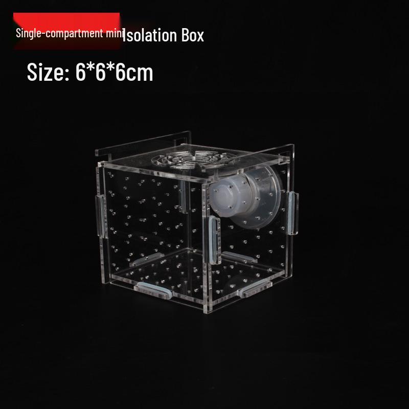 Akrylový akvarijní chovný box: Průhledná izolační síťka pro líhnutí a odchov v jednokomorových/dvoukomorových/vícekomorových líhních