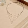 316L Stainless Steel Punk Multi-layer Metal Bar Pendant Necklace For Women Fashion Clavicle Collarbone Jewelry Not Fade Gift
