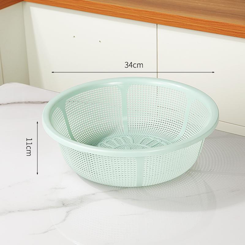 Large Size Plastic Drain Basket Kitchen Vegetable Washing Basket Hollow Out Fruit Basket Round Sieve Rice Cleaning Basket